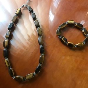 Tiger Eye necklace & bracelet set